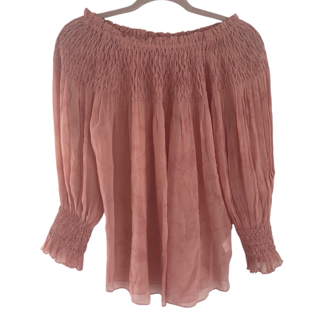 LoveShackFancy‎ Women’s Pink Smocked  Blouse size small Boho